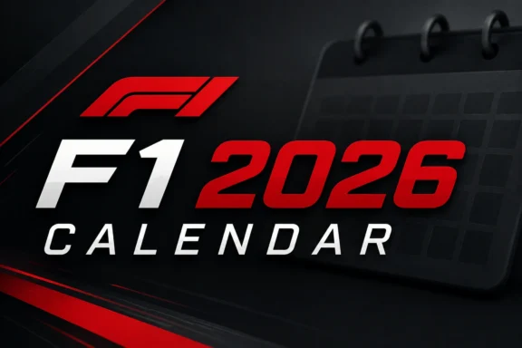 F1 2026 calendar